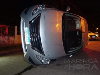 foto de Após dar fuga na GM em Sarandi condutor sem habilitação provoca acidente violento em Maringá e foge