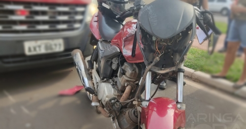 Motociclista fica ferido depois de bater em veículo que manobrava no Jardim Alvorada