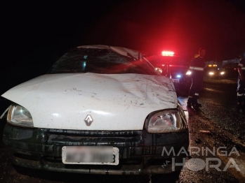 foto de Capotamento de veículo deixa três pessoas feridas na BR-376