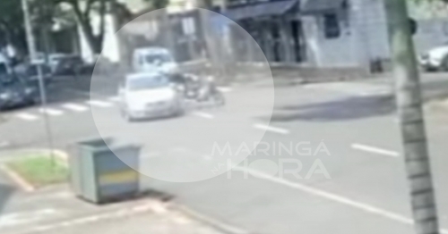 Vídeo flagra acidente violento com motociclista em Maringá