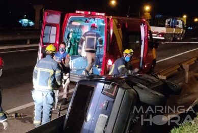 foto de Condutor embriagado se envolve em acidente e precisa ser socorrido no Contorno Norte de Maringá