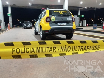 foto de Maringá; assaltante ferido em troca de tiros com a polícia após roubo de caminhonete