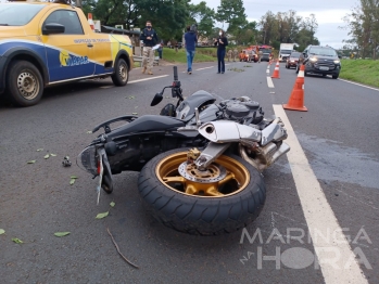 foto de Acidente gravíssimo envolvendo moto de alta cilindrada na rodovia BR-376