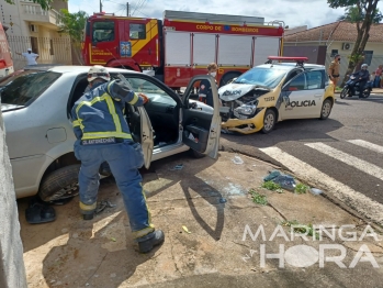 foto de Motorista invade preferencial, e provoca acidente envolvendo viatura da Polícia Militar