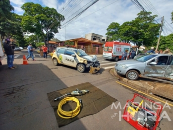 foto de Motorista invade preferencial, e provoca acidente envolvendo viatura da Polícia Militar