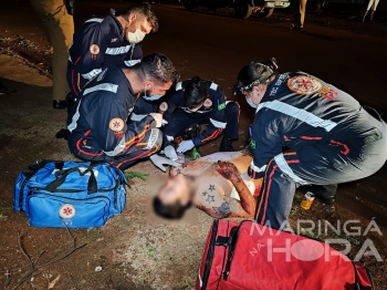 foto de Homem é socorrido pelo SAMU após levar facadas em Paiçandu