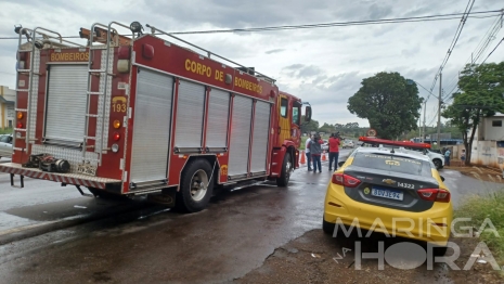 foto de Colisão entre picape e moto deixa pai e filha grávida feridos em Maringá