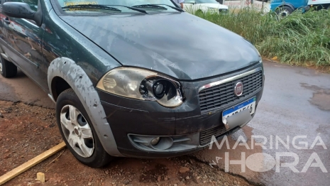 foto de Colisão entre picape e moto deixa pai e filha grávida feridos em Maringá