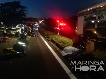 foto de Dois motoristas morrem em colisão frontal de veículos na BR-376 em Marialva