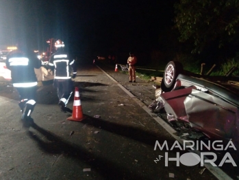 foto de Dois motoristas morrem em colisão frontal de veículos na BR-376 em Marialva