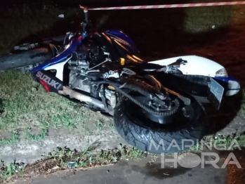 foto de Colisão violenta envolvendo moto alta cilindrada e veículo deixa jovem ferido em Maringá