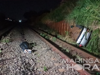 foto de Homem cai do viaduto com carro e morre em Maringá