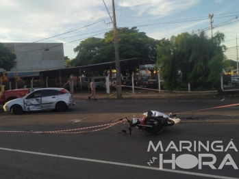 foto de Acidente entre carro e moto deixa motociclista morto em Maringá