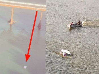 foto de Mulher fica ferida ao cair com veículo dentro do Rio Ivaí 