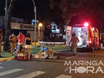 foto de Moça é atropelada por moto ao tentar usar faixa de pedestres, em Maringá