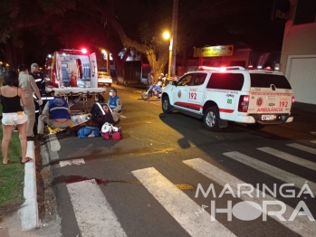 foto de Moça é atropelada por moto ao tentar usar faixa de pedestres, em Maringá