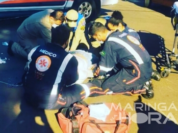 foto de Mulher fica em estado grave após sofrer queda de moto em avenida de Maringá