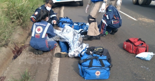 Homem morre após ser atropelado por caminhão no Contorno Sul de Maringá