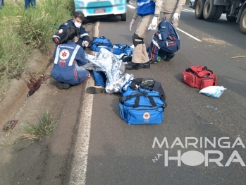 foto de Homem morre após ser atropelado por caminhão no Contorno Sul de Maringá