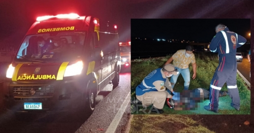 Motociclista é socorrido em estado gravíssimo após sofrer queda de moto em Mandaguaçu