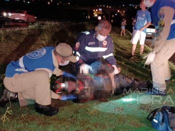 foto de Motociclista é socorrido em estado gravíssimo após sofrer queda de moto em Mandaguaçu