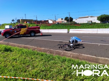 foto de Veículo atropela, mata ciclista e foge do local no Contorno Norte em Maringá