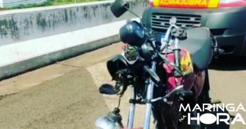 Motociclista fica em estado grave após sofrer queda de moto no Contorno Norte em Maringá