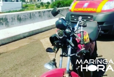 foto de Motociclista fica em estado grave após sofrer queda de moto no Contorno Norte em Maringá