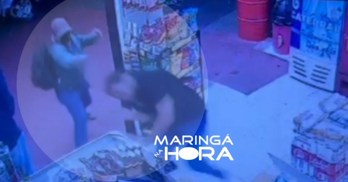 Câmera flagra momento em que empresário é vítima de atentado à tiros em Disk Cerveja de Maringá