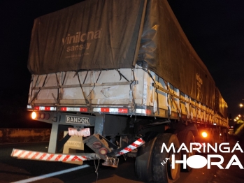 foto de Homem bate veículo violentamente na traseira de carreta e morre na PR-317 próximo a Maringá