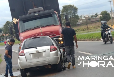 foto de Colisão frontal entre carro e caminhão mata duas pessoas na rodovia BR-376 em Marialva 