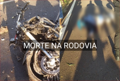 foto de Motociclista morre após bater violentamente na lateral de carro na BR-376 próximo à Marialva