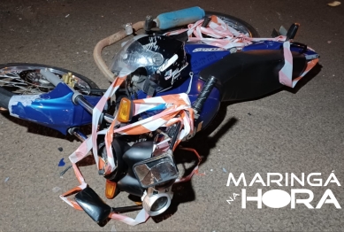 foto de Jovem fica gravemente ferido após bater moto na traseira de carro em Maringá