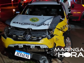 foto de Homem com carro roubado foge da polícia e acaba preso após capotar veículo e provocar acidentes em Maringá