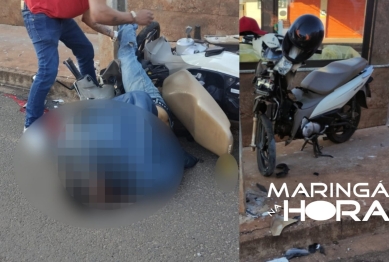 foto de Motociclista bate moto em poste e fica gravemente ferido em Sarandi