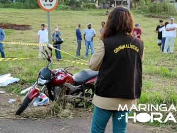 foto de Motociclista bate em poste e morre em Maringá