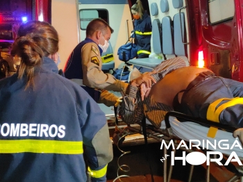 foto de Colisão violenta entre dois carros termina com condutor ferido em Maringá