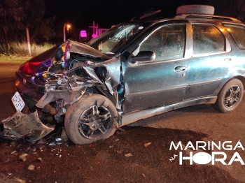 foto de Colisão violenta entre dois carros termina com condutor ferido em Maringá