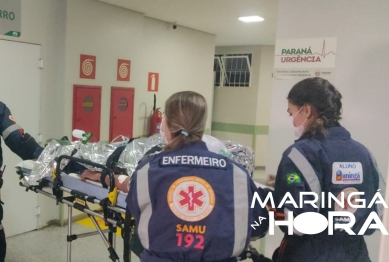 foto de Motociclista bate de frente com carro estacionado e acaba ficando em estado grave em Maringá