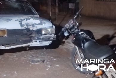 foto de Motociclista bate de frente com carro estacionado e acaba ficando em estado grave em Maringá