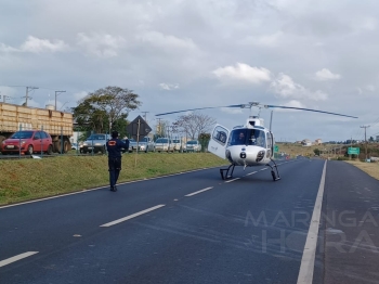 foto de Carro capota na BR-376 e condutor acaba ficando ferido