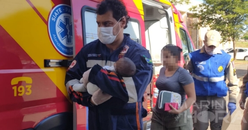 Bebê se afoga e é salvo pelos socorristas do Samu e Corpo de Bombeiros em Maringá