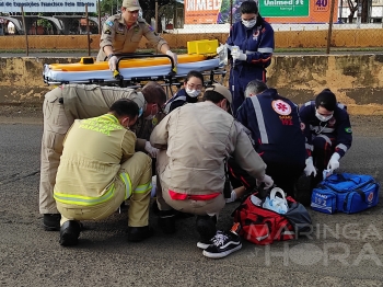 foto de Homem sofre ferimentos graves após bater moto contra mureta de concreto em Maringá