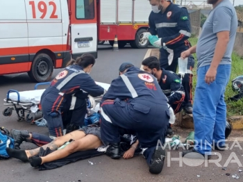 foto de Jovem sofre traumatismo craniano e é socorrido em estado gravíssimo após bater moto na lateral de caminhão na BR-376