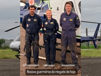 foto de Homem cai no meio da mata e sofre ferimento grave no pescoço e precisa ser resgatado pela equipe Aérea do Samu de Maringá