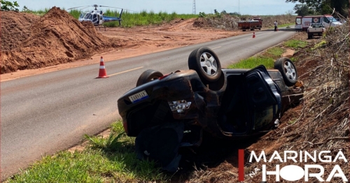 Homem morre após carro capotar em rodovia no Noroeste do Paraná