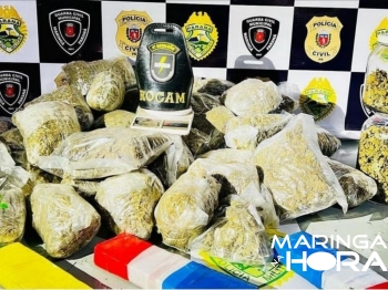 foto de Homem acaba preso pela Rocam em Maringá com grande quantidade de drogas