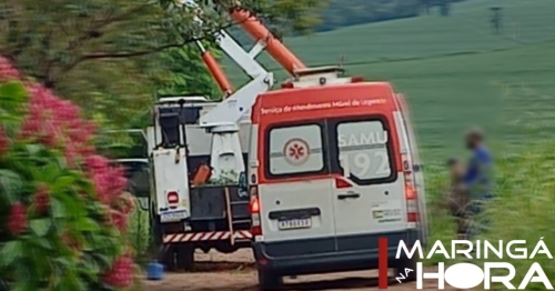 Homem leva choque enquanto trabalhava em Maringá