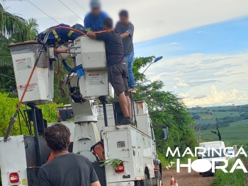 foto de Homem leva choque enquanto trabalhava em Maringá