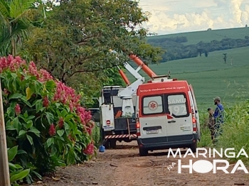 foto de Homem leva choque enquanto trabalhava em Maringá